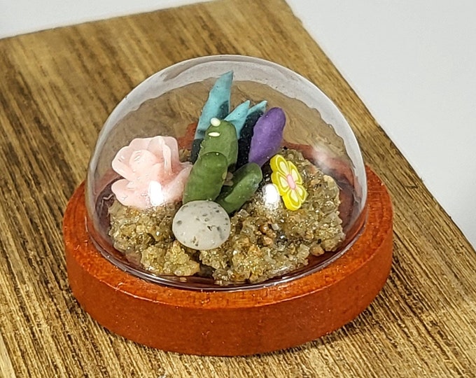 Handmade Mini Clay Plant Terrarium: Unique Faux Indoor Garden Sculpture