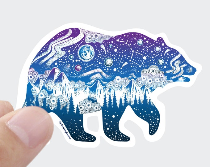 Galaxy Bear Sticker: Matte Water-Resistant Vinyl Decal