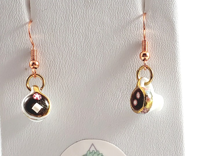 Mini Cocoa Mug Earrings: Handmade Clay Charm Jewelry