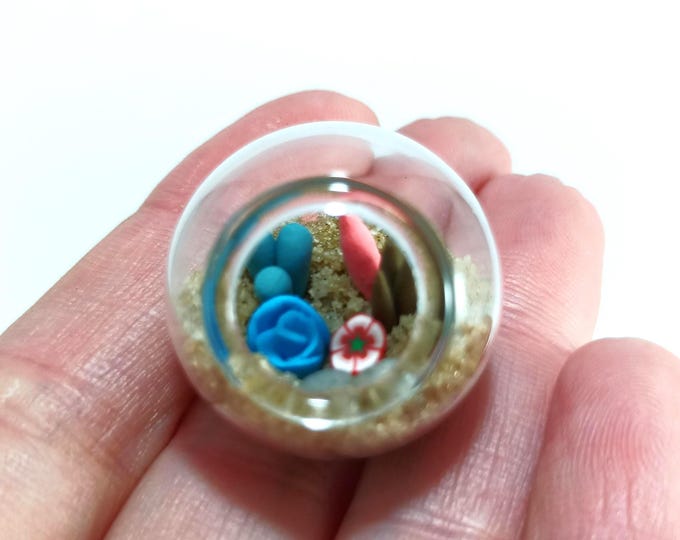 Handmade Micro Clay Plant Terrarium: Miniature Glass Garden