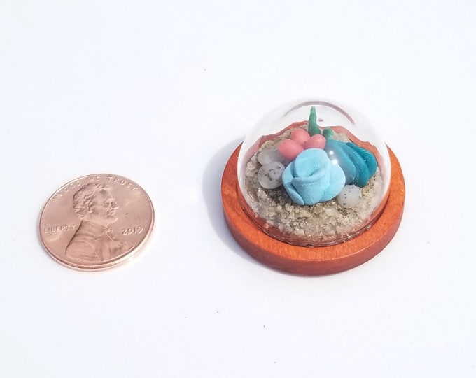 Handmade Mini Clay Plant Terrarium, Faux Indoor Garden