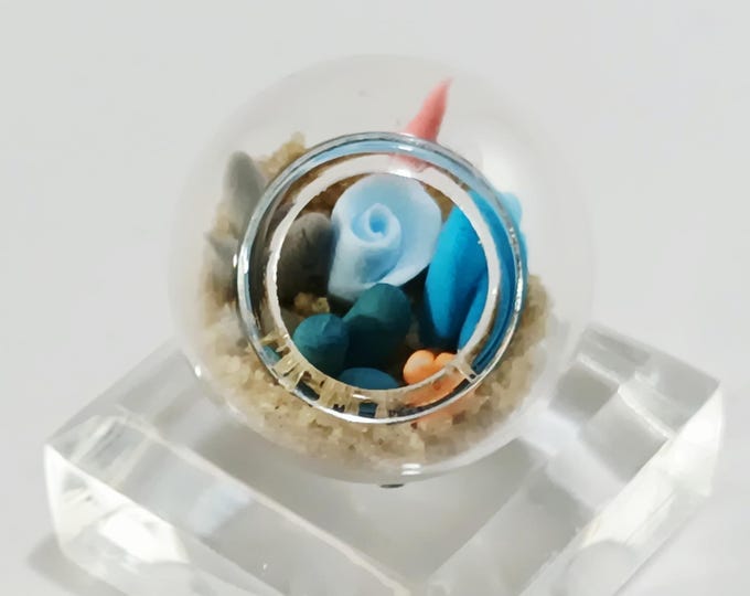 Handmade Micro Clay Plant Terrarium: Miniature Glass Garden