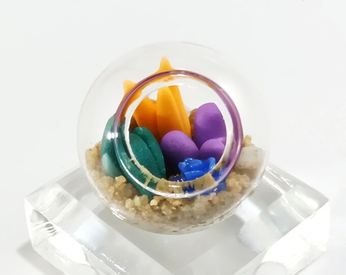 Handmade Micro Clay Plant Terrarium: Miniature Glass Garden