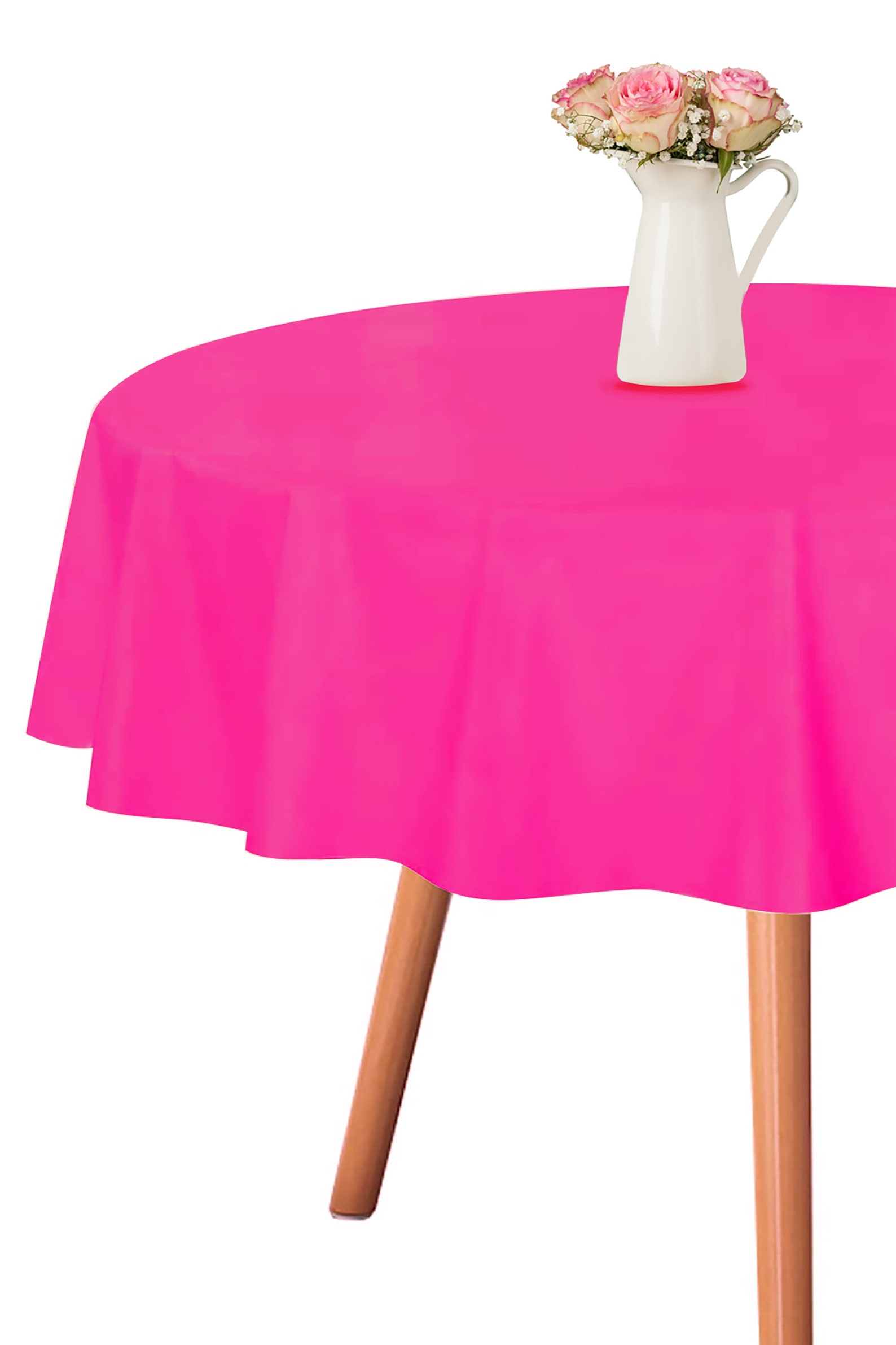 84 Round Plastic Table Cover Premium Quality Reusable Etsy