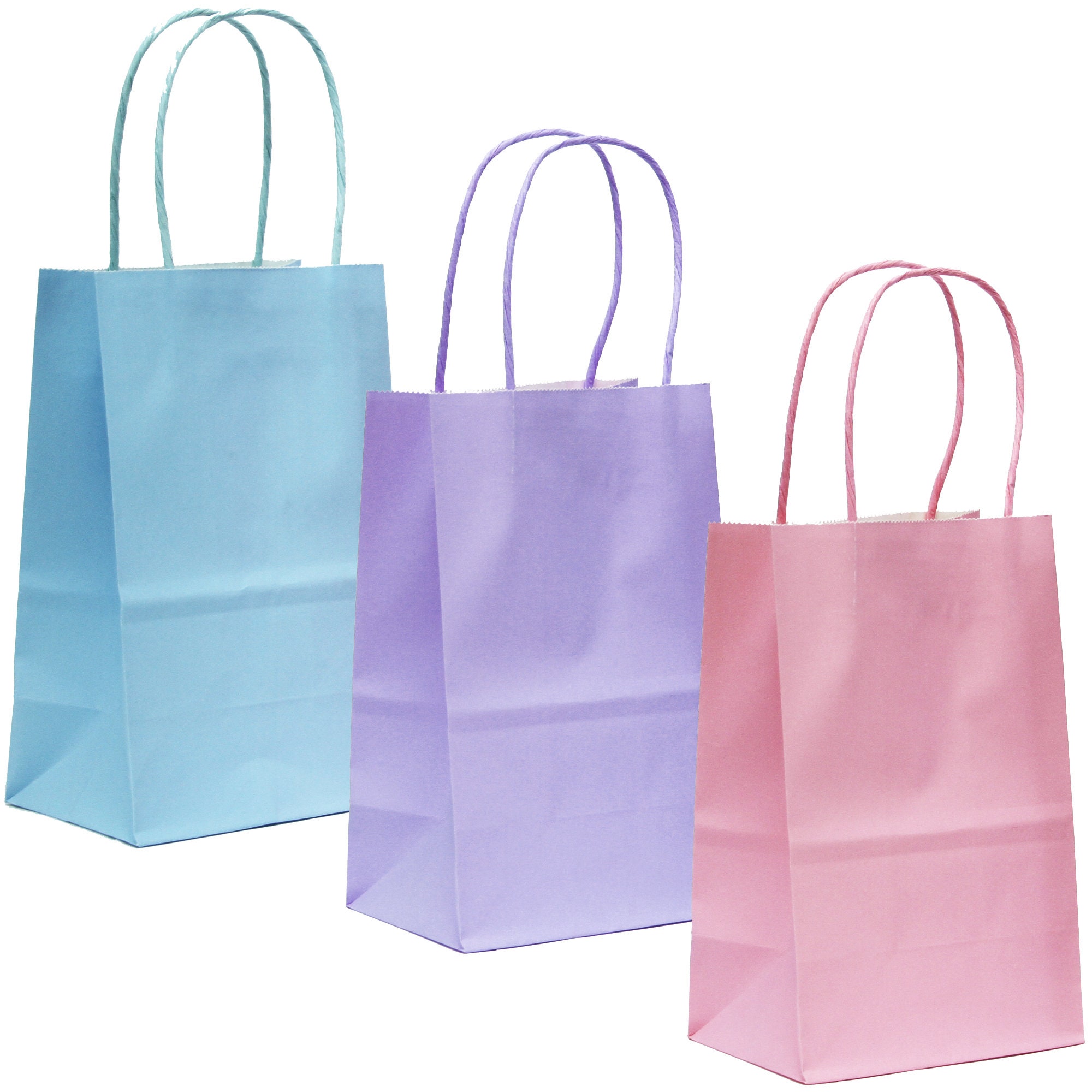 Assorted 3 Pastel Color Small Kraft Paper Gift Bags with Etsy