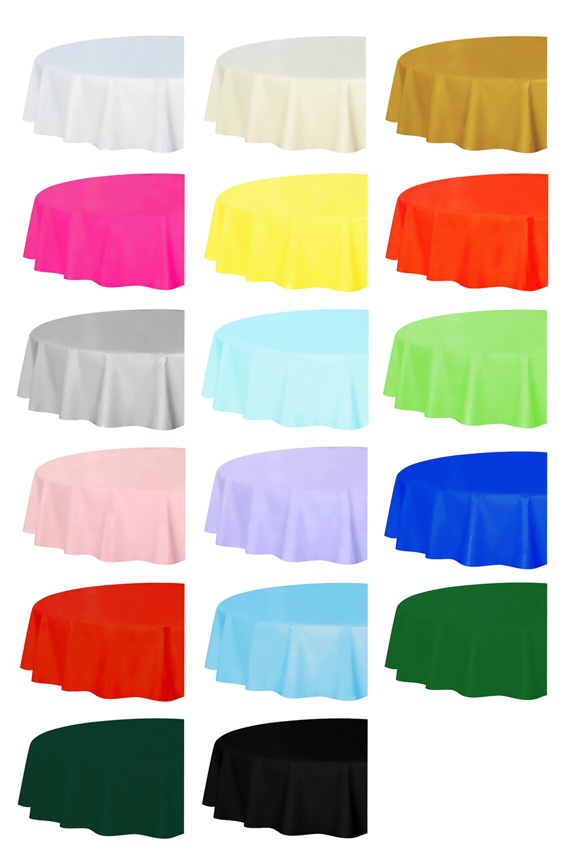 84 Round Plastic Table Cover Premium Quality Reusable Etsy