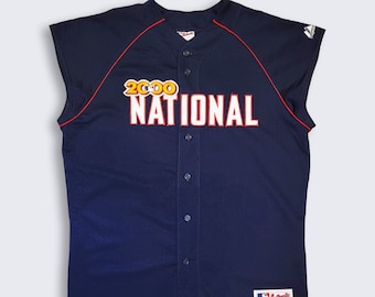 Chipper Jones Vintage All-Star Game Majestic Baseball Jersey - 2000 National Team - Rare Collectors Item - Fits XL or XXL - Free SHIPPING