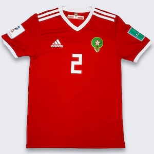 Morocco Adidas Achraf Hakimi Red Soccer Jersey Shirt Large 