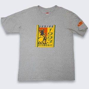Bloomsday Vintage 90s 1993 Nike Marathon T-Shirt - Single Stitch Heather Gray Tee - Made in USA - Size Men's Small - FREE SHIPPING