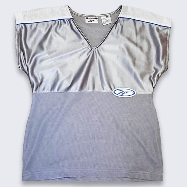 Reebok Vintage 00s Silver Crop Top Shirt - Women's Size Small - FREE SHIPPING -