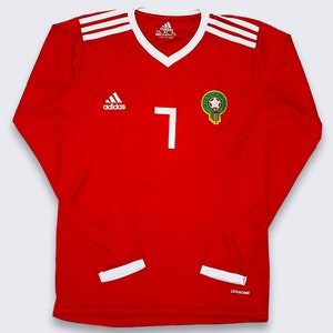 Marruecos Adidas Hakim Rojo Fútbol Camiseta de manga - Etsy España