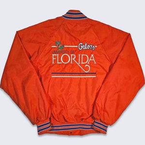 Florida Gators Vintage 90s Windbreaker Bomber Jacket - FU College University Football Coat - Made in USA - Size Medium - Free SHIPPING