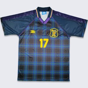 Scotland Vintage 90s Umbro Plaid Soccer Jersey - Made in England