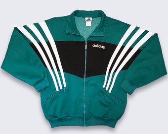 adidas jacket black with green stripes