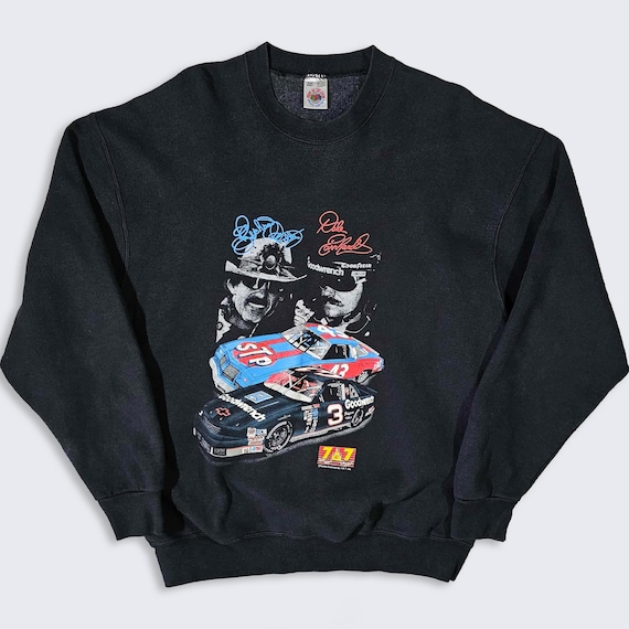 Nascar Vintage 90s Dale Earnhardt & Richard Petty Sweatshirt - Winston Cup Race Champions - Men's Size : 2XL ( XXL ) - FREE SHIPPING