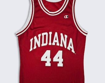 Indiana Hoosiers Vintage anni '90 Alan Henderson Champion Maglia da basket - Camicia uniforme di colore rosso e bianco - Taglia grande da uomo - SPEDIZIONE GRATUITA