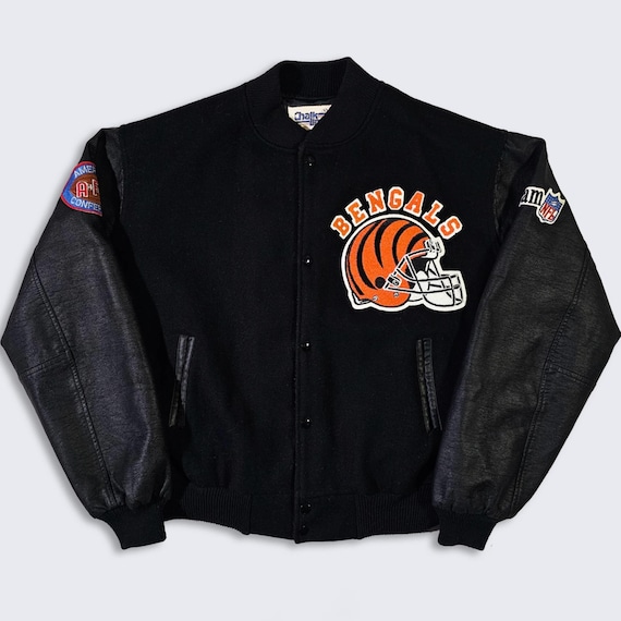 Cincinnati Bengals Vintage 80s Chalk Line Bomber Varsity Jacket