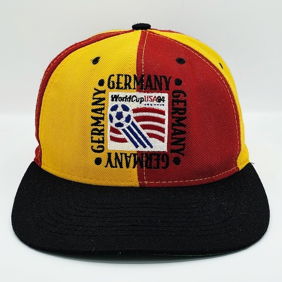 Germany Soccer Vintage 90s World Cup Snapback Hat - USA 1994 Games - Nutmeg Mills Pinwheel Baseball Cap - One Size Fits All- FREE SHIPPING