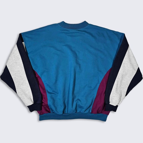 Sweat shirt Adidas vintage des annees 80 aux Jeux olympiques Pull bleu violet noir et gris Taille homme Tres grand XL LIVRAISON GRATUITE Etsy France