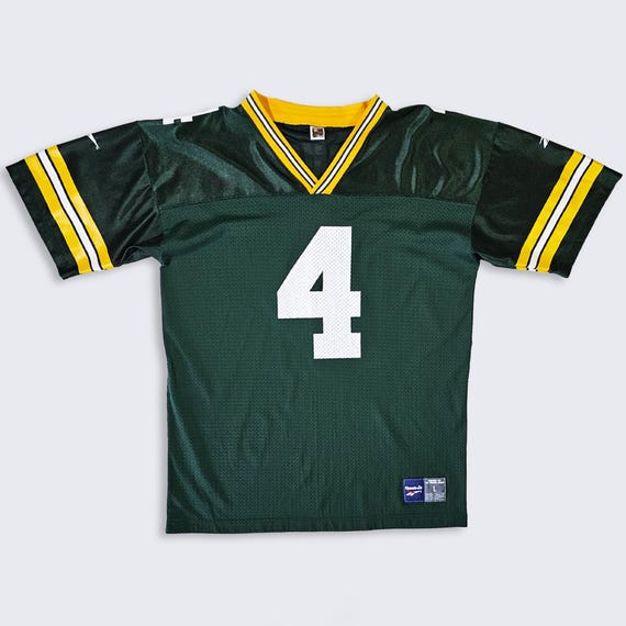 Green Bay Packers Vintage 90s Brett Favre Reebok Football Jersey - Green Color Uniform Shirt - Men's Size : Large ( L ) - FREE SHIPPING
