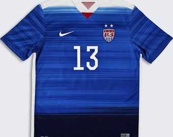 Maillot Nike USA Soccer USWNT Alex Morgan - Technologie Dri-Fit - Chemise d'uniforme de couleur bleue - Femme : très grande (XL) - Livraison gratuite