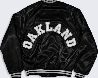 Denver Broncos Vintage 80s Chalk Line Satin Bomber Jacket - NFL