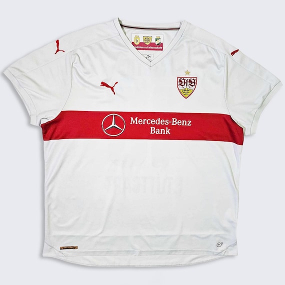 VfB Stuttgart Filip Kostic Puma Germany Soccer Jersey - White and Red Color Uniform Shirt - Men's Size : XXL ( 2XL ) - FREE SHIPPING