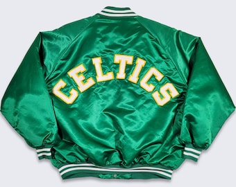 Boston Celtics Vintage 80s Chalk Line Satin Bomber Jacket 