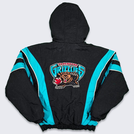 Vancouver Grizzlies Vintage 90s Starter Jacket - Memphis - NBA Basketball Parka Coat - Very Rare - Men's Size Medium - FREE SHIPPING