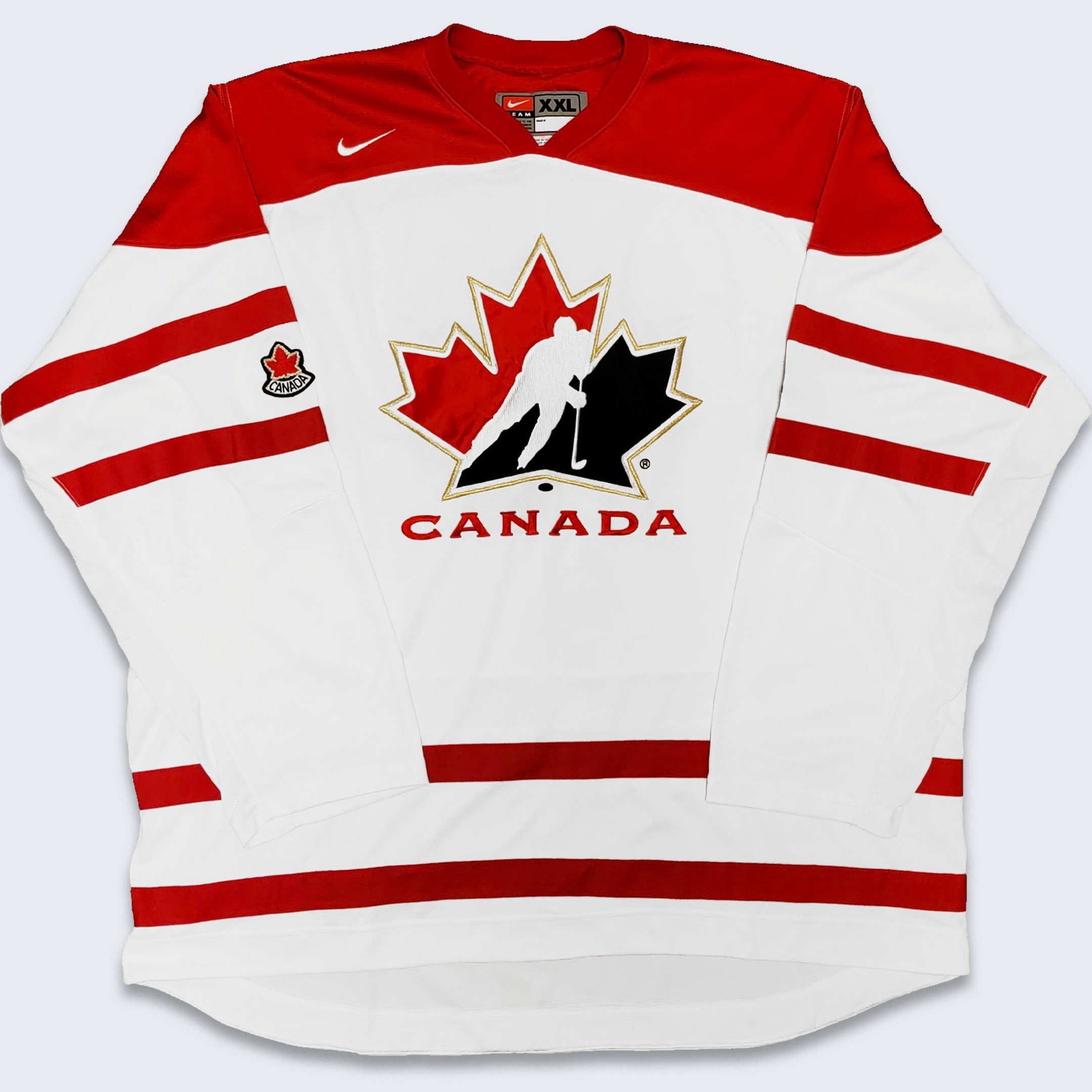 Canada Hockey Vintage Nike Jersey - White & Red Athletic Uniform Shirt -  Made in Canada - Size Men's XL - FREE SHIPPING