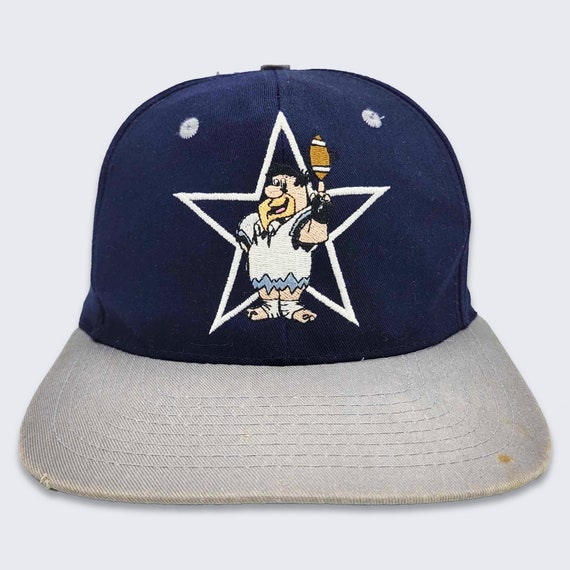 Dallas Cowboys Vintage 90s The Flintstones Snapback Hat - Navy Blue & Gray Baseball Style NFL Cap - One Size Fits All - FREE SHIPPING
