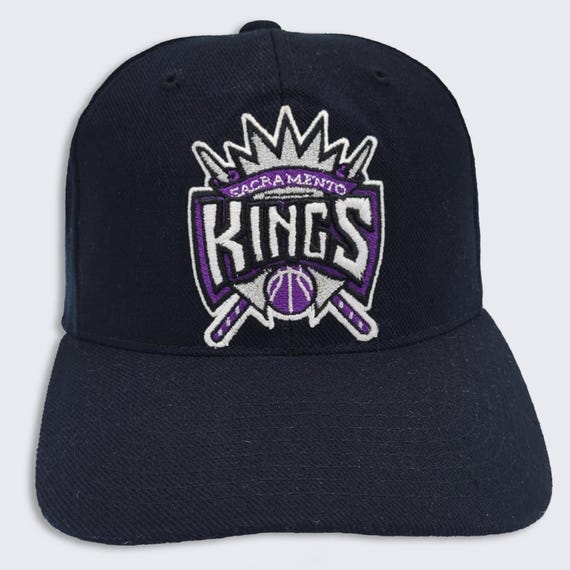 Sacramento Kings Vintage Sports Specialties Plain Logo Snapback Hat - Black Color Cap - NBA Officially Licensed - One Size - FREE SHIPPING