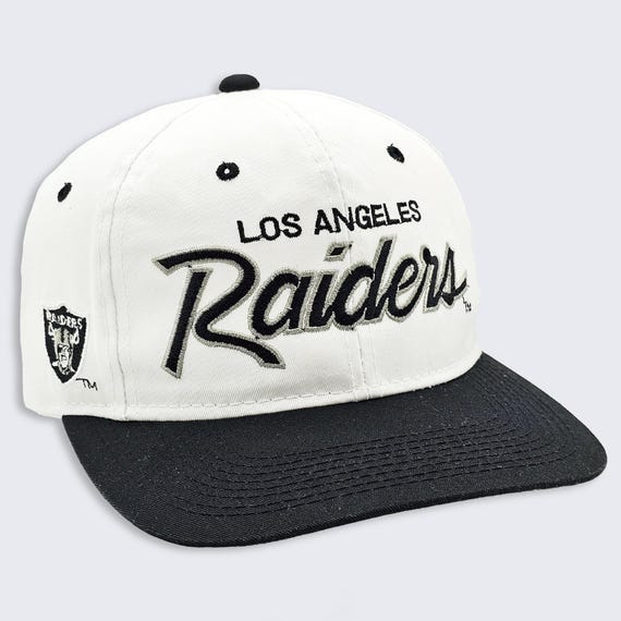 Los Angeles Raiders Vintage 90s Script Sports Specialties Snapback Hat - Twill - White Color Cap - Team NFL - One Size - FREE SHIPPING