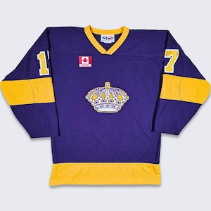 Vintage Pro Player LA kings Hockey Jersey Sz XL NHL white purple stitched