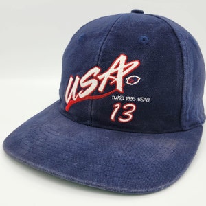 USA Basketball Vintage 90s Sports Specialties Snapback Hat - Navy Baseball Style Cap 1996 Dream Team - Shaq O&#39;Neal - One Size -Free Shipping