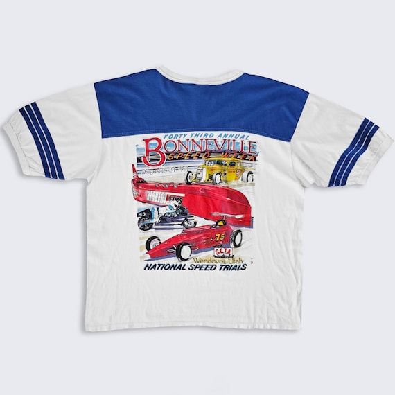 Bonneville Speed Week Vintage 90s Racing Cars T-Shirt - Wendover Utah - National Speed Trials - Men's Size : 2XL ( XXL ) - Free SHIPPING