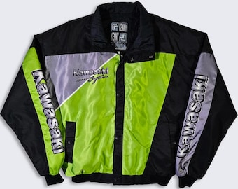 Kawasaki Racing Team Vintage Racing Moto Bike Jacket - Kenny