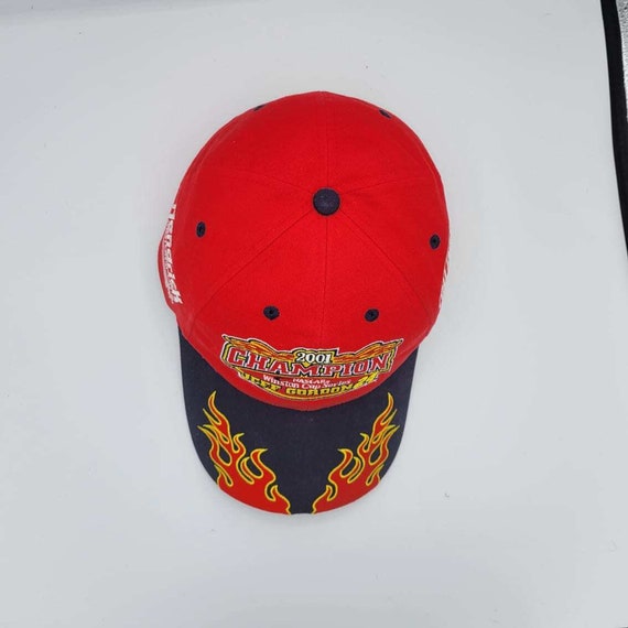 Jeff Gordon Vintage Y2K NASCAR Flames Fire Strapback Hat - Chase