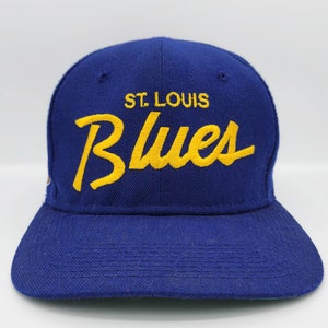 St Louis Blues Vintage 90s Script Sports Specialties Snapback Hat - Wool - NHL Hockey Single Line Baseball Cap - One Size - FREE SHIPPING