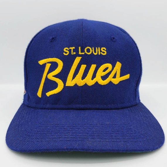 St Louis Blues Vintage 90s Script Sports Specialties Snapback Hat - Wool - NHL Hockey Single Line Baseball Cap - One Size - FREE SHIPPING