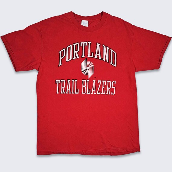 Portland Trail Blazers Vintage 90s T-Shirt - Single Stitch Red Tultex Tee - NBA Basketball - Made in USA - Size Men's Xl - FREE Shipping
