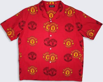 Manchester United Vintage Reworked Button Up Collard Shirt