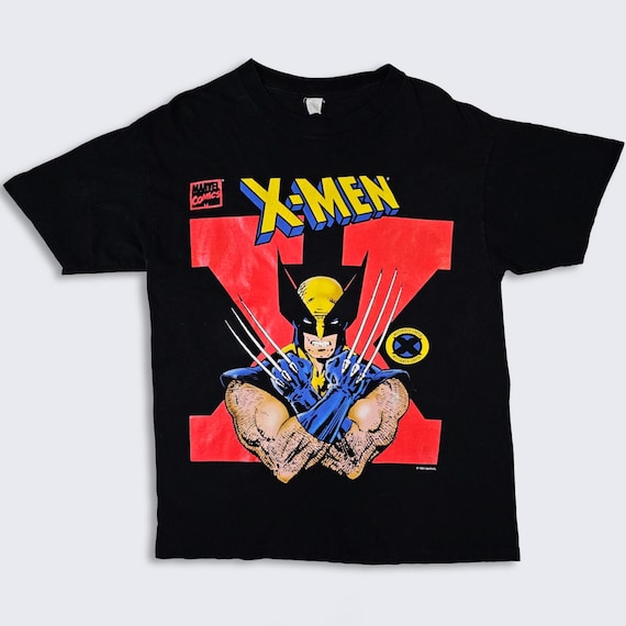 X-Men Vintage 90s Wolverine Marvel Comics T-Shirt - Mutants Unite - Single Stitch Black Tee - Men's Size: Extra Large ( XL ) - FREE SHIPPING