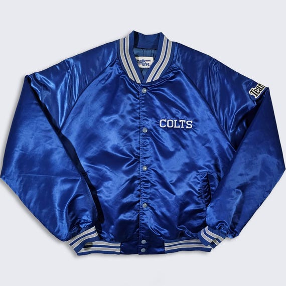 Indianapolis Colts Vintage 80s Chalk Line Satin Bomber Jacket
