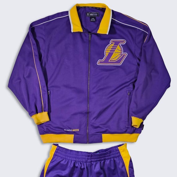 Los Angeles Lakers Vintage Y2K Reebok Track Suit - NWT - Sample Set - Includes Both Jacket & Tear Away Sweat Pants- XL and L - Free Shipping