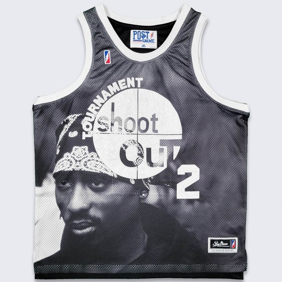 Tupac 2pac Vintage Above the Rim Post Game Rap Basketball Jersey - Shoot Out Birdie - Black Mesh Shirt - Size Men's 2XL - XXL FREE Shipping
