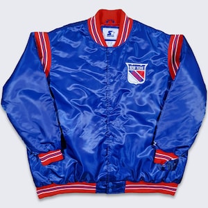 New York Rangers Starter Satin Bomber Jacket - NHL Hockey Retro Coat - NWT - Deadstock - Brand New with Tags -  Size 5XL - FREE Shipping