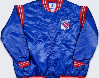 New York Rangers Starter Satin Bomber Jacket - NHL Hockey Retro Coat - NWT - Deadstock - Brand New with Tags -  Size 5XL - FREE Shipping