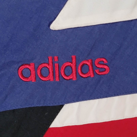 Adidas Vintage 90s Color Block Jacket - Red Blue … - image 3