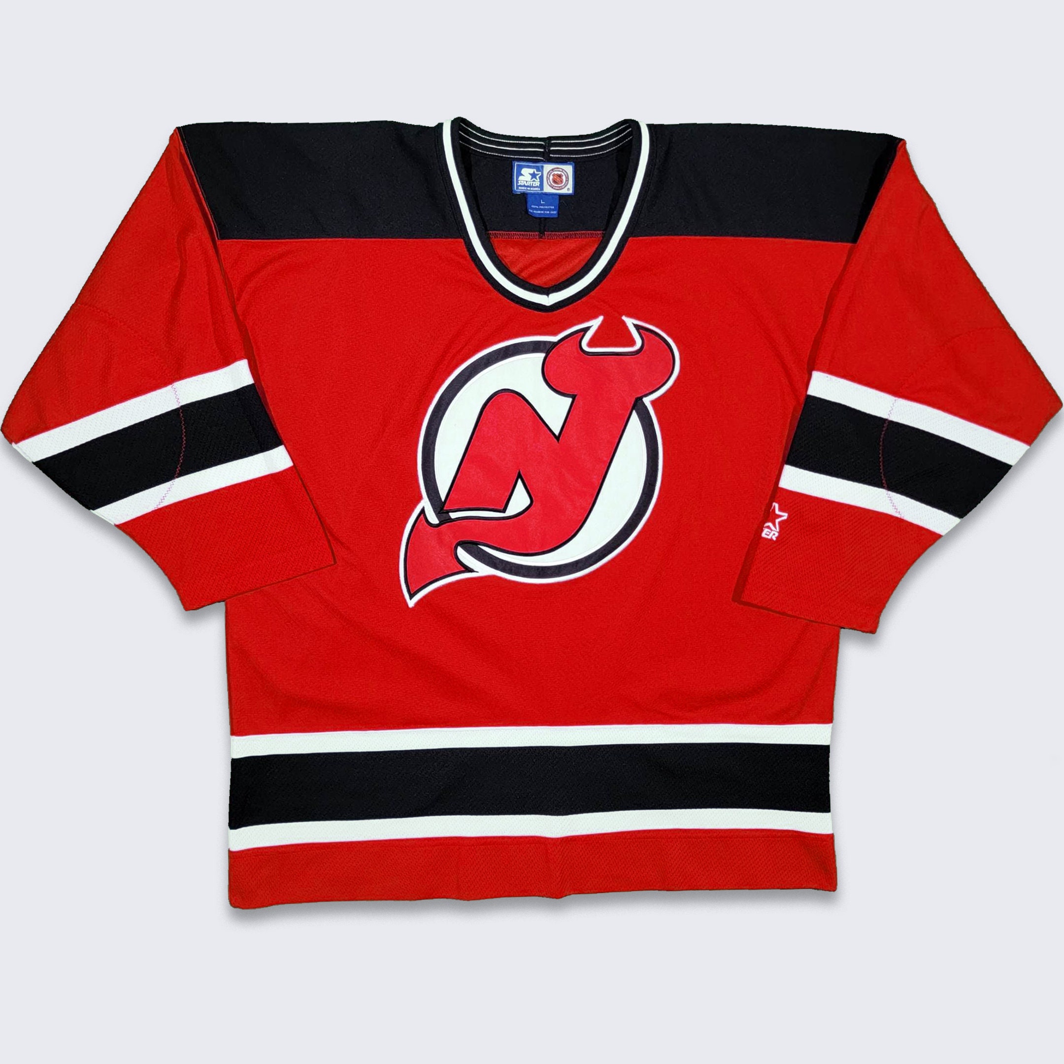 Vintage New Jersey Devils Starter Hockey Jersey Size Large 90s 
